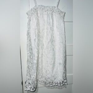 Elegant White Leopard Print Dress